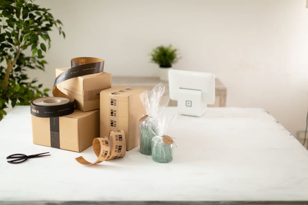 Shipping boxes are perfect for shipping delicate or heavier goods, like candles.