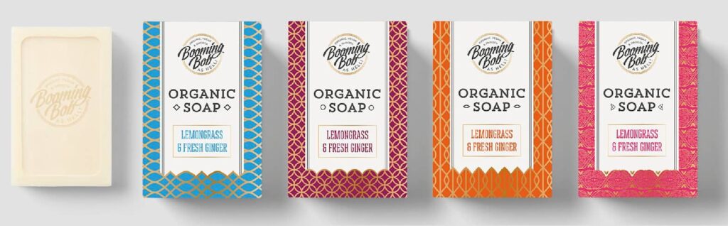 Soap company’s branded packaging graphics