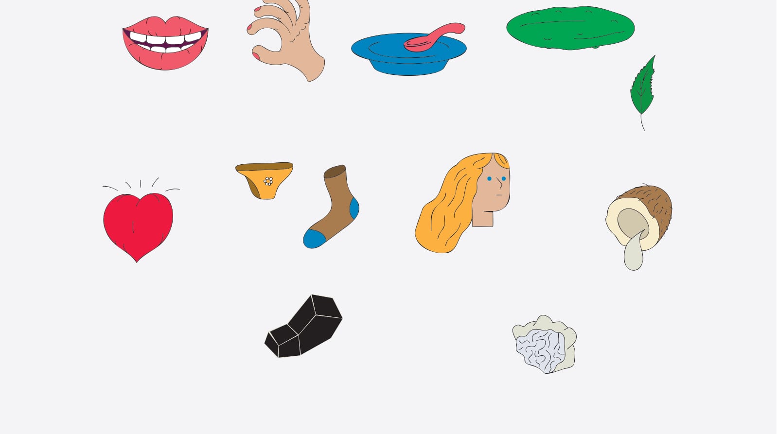 A selection of brand illustrations presented in the brand style guide