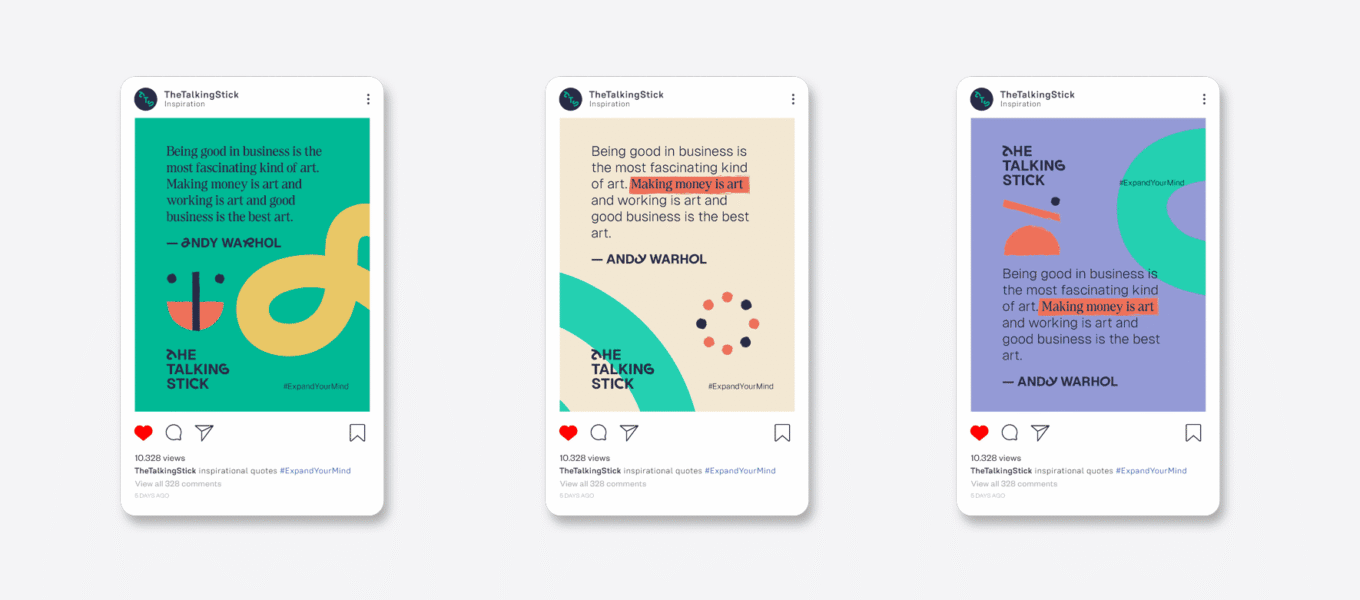 Brand icons in social media post design