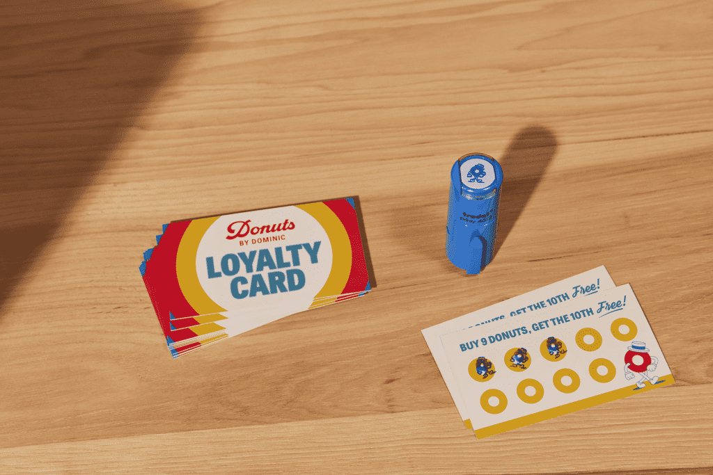 Custom branded stamp for a donut shop loyalty card