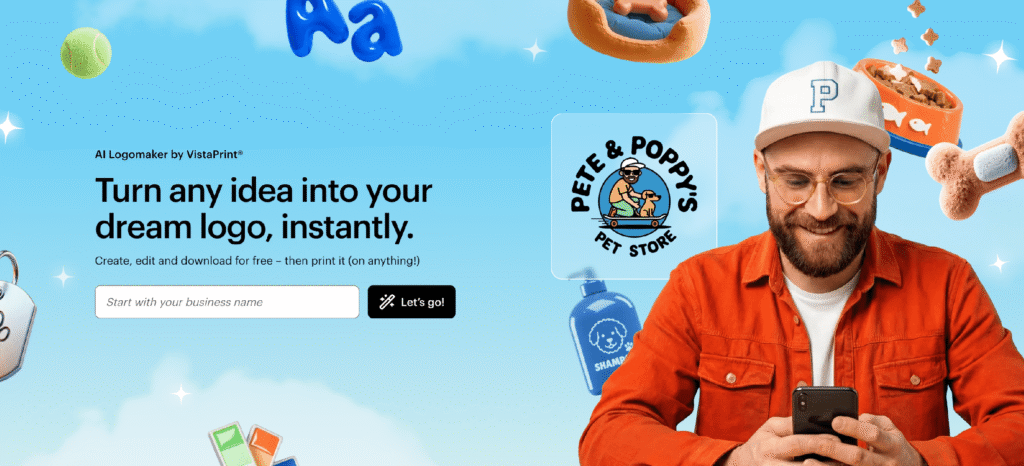 VistaPrint’s Logomaker homepage