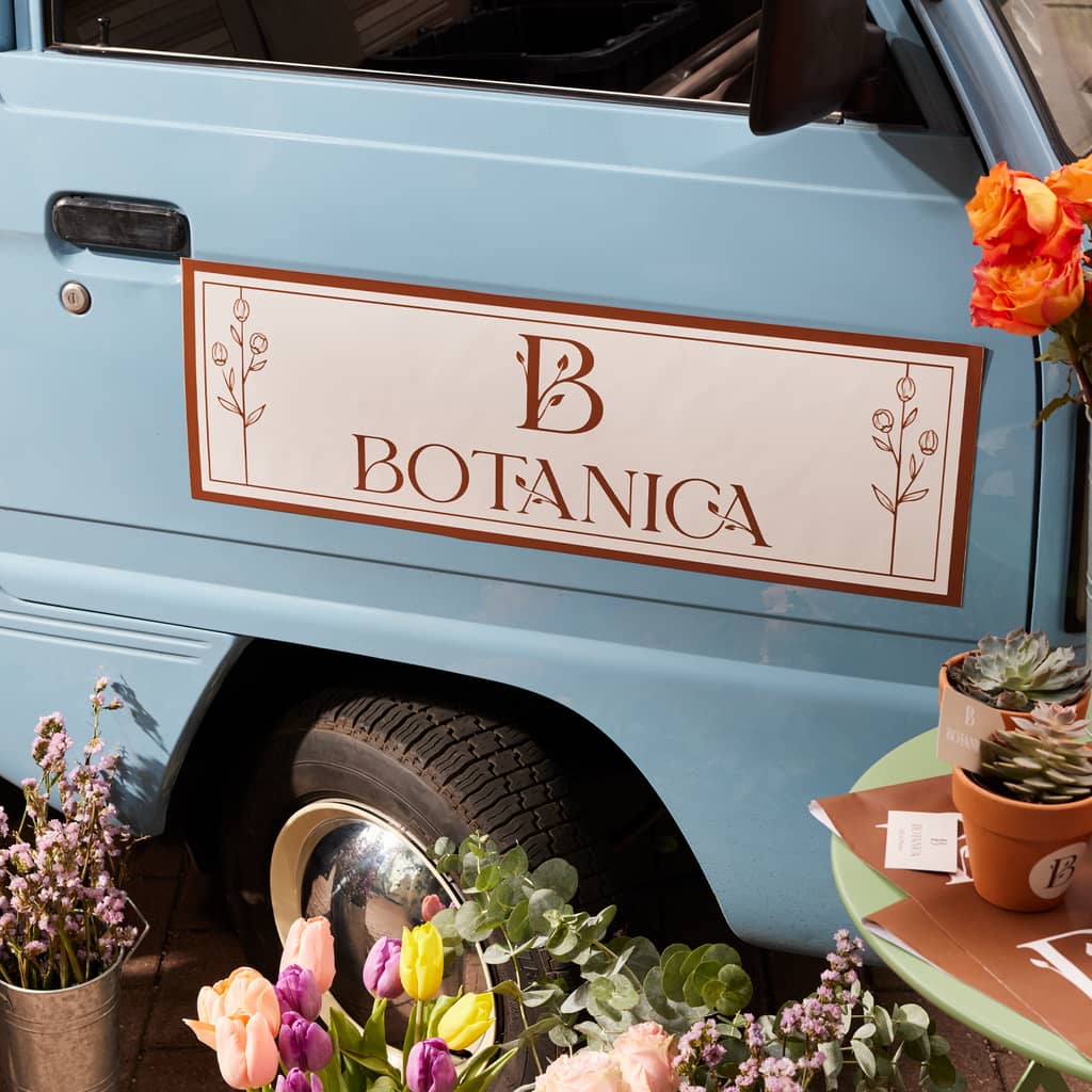 Florist business logo car door magnet, type of outdoor advertising