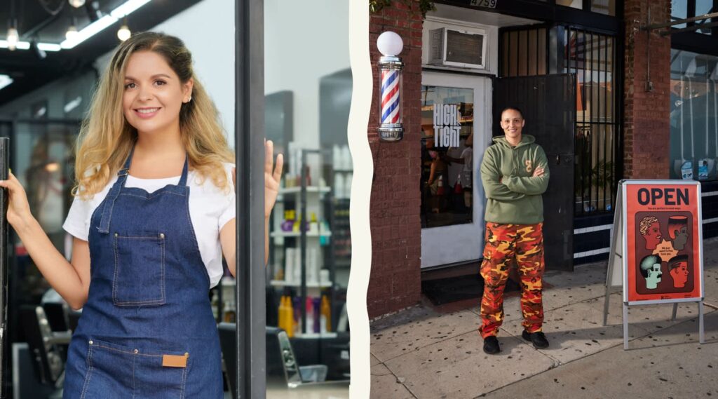 example of salon storefront improvements