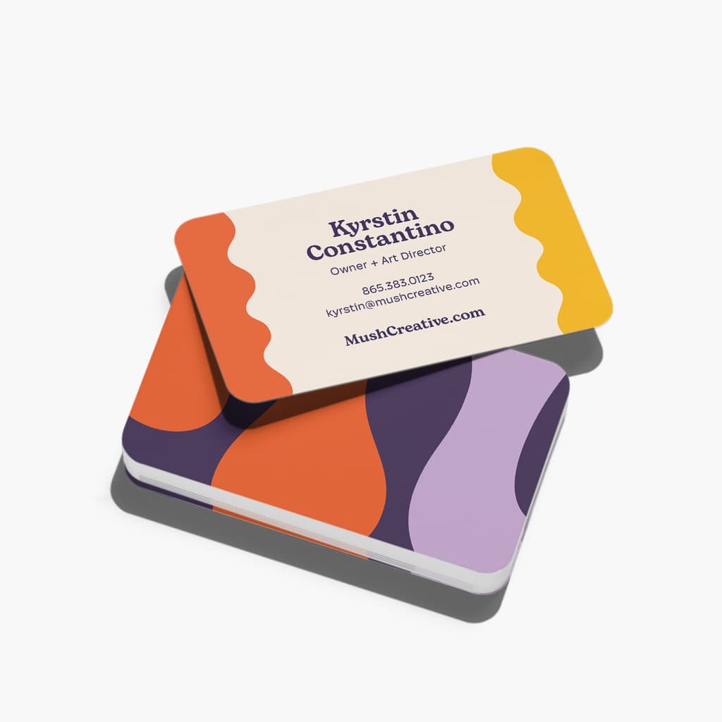 art director business card with large section of central whitespace