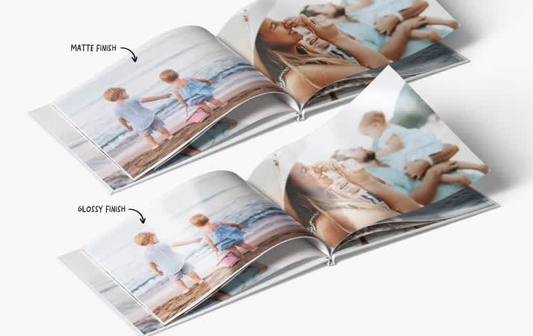 Matte vs Glossy paper photo book finish options