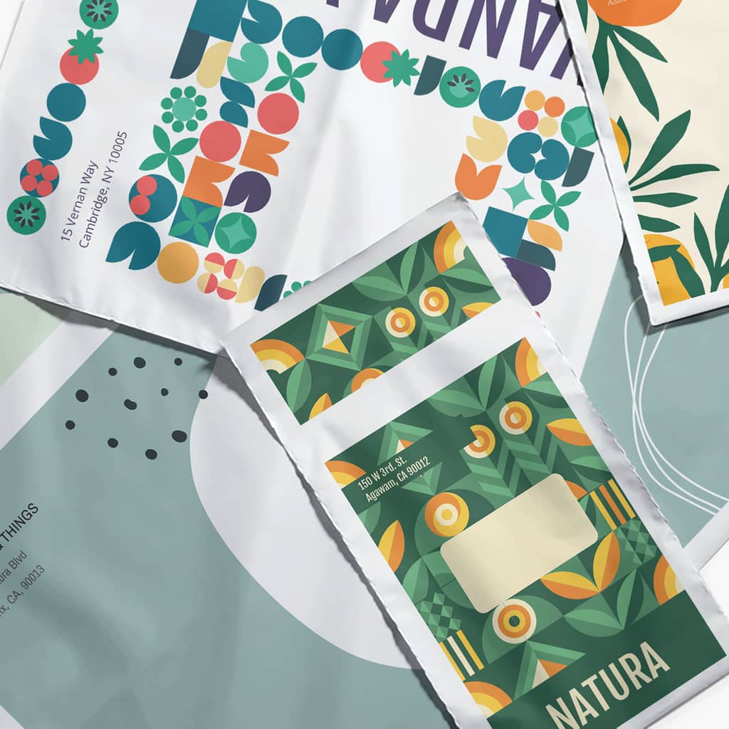 selection of flyers using mosaic style design