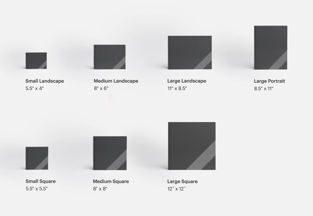 Photo book size chart