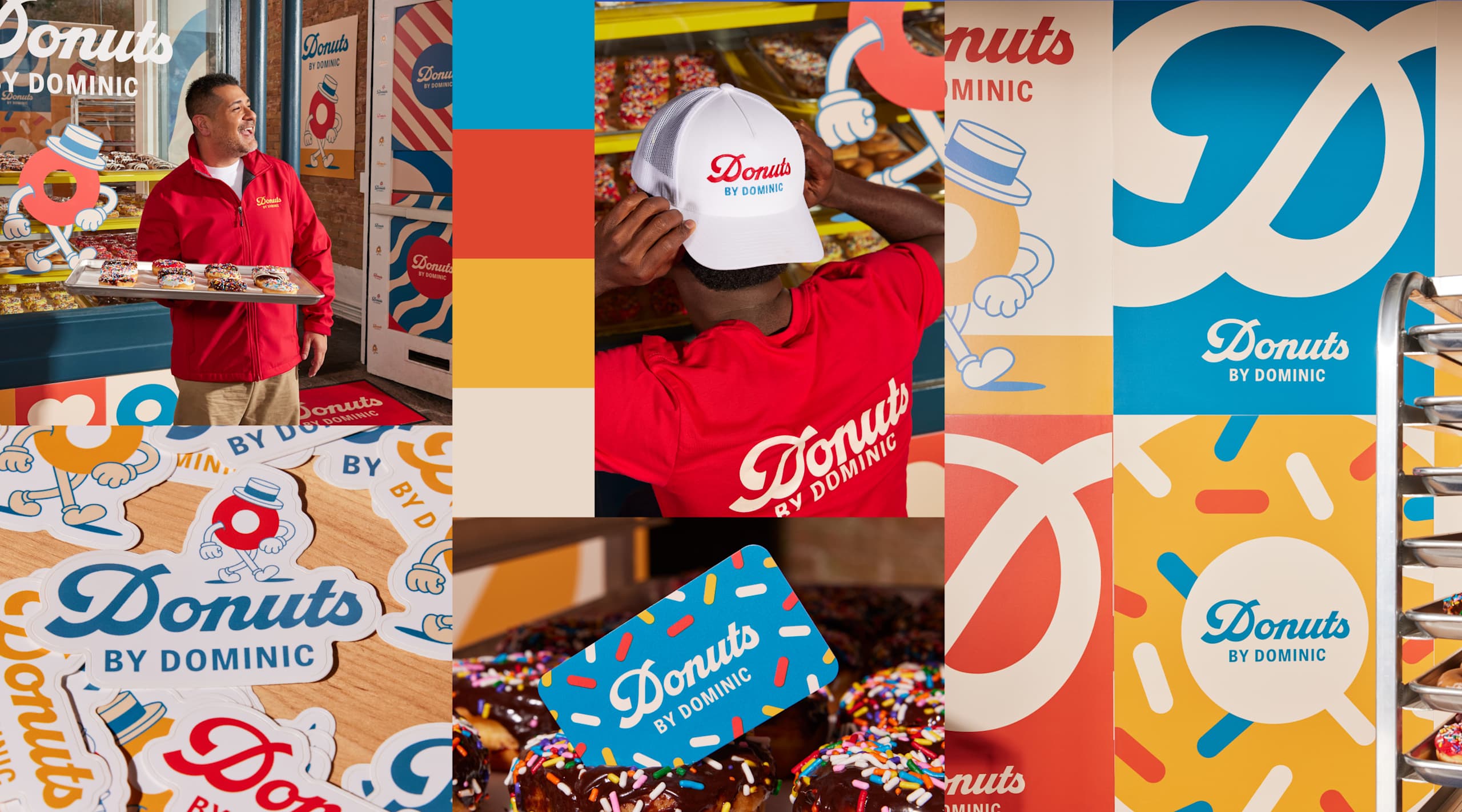 Style-specific mood board example featuring playful style with vibrant color, doodles, mascot logo and whimsical fonts.