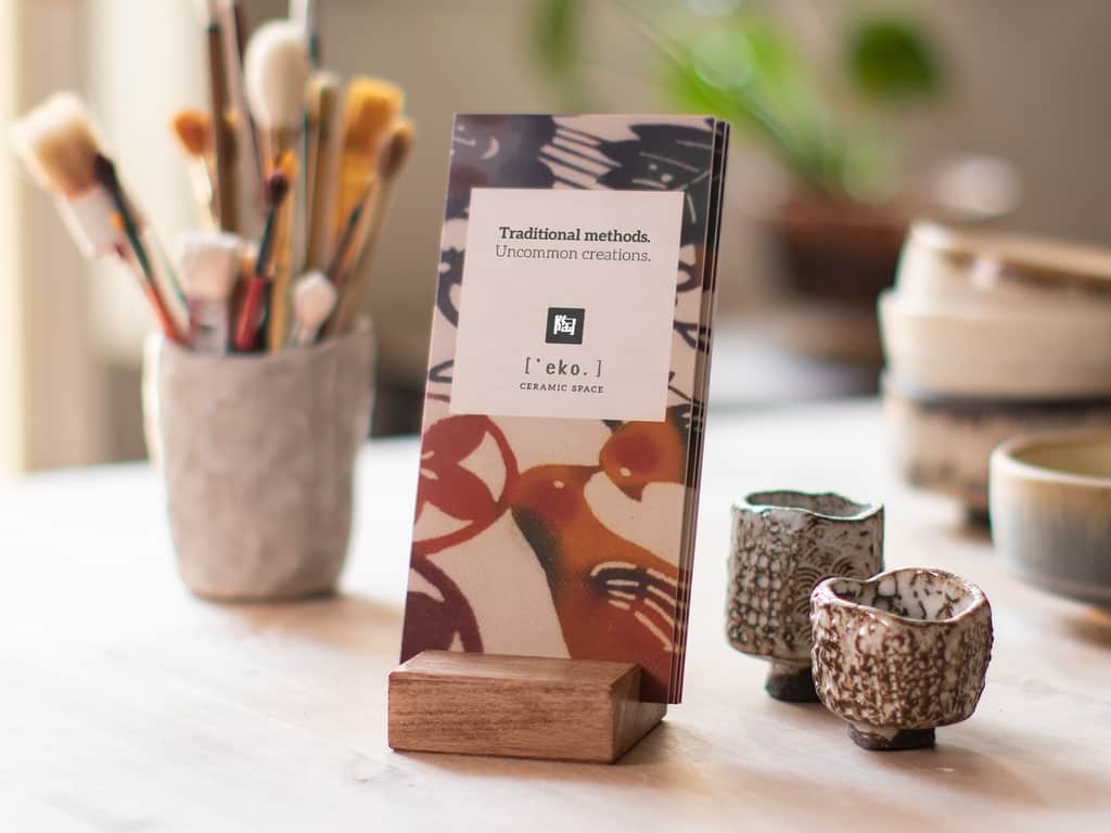 Earthy business brochure design for a ceramics business