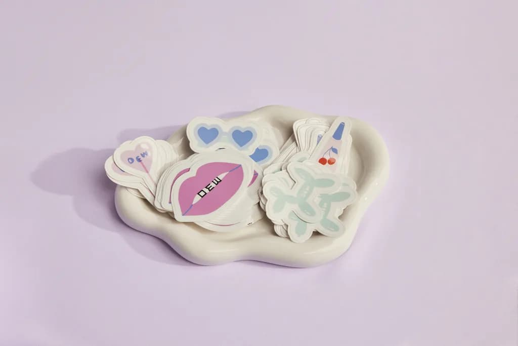 Custom stickers used as giveaway at a promotional event