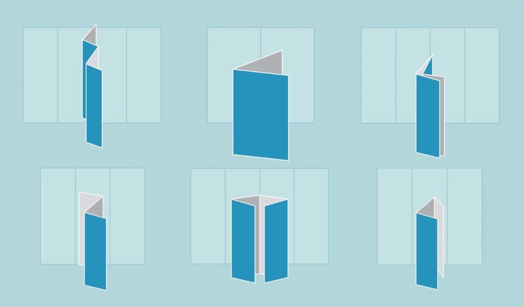 Graphic showing the different fold types brochure folds