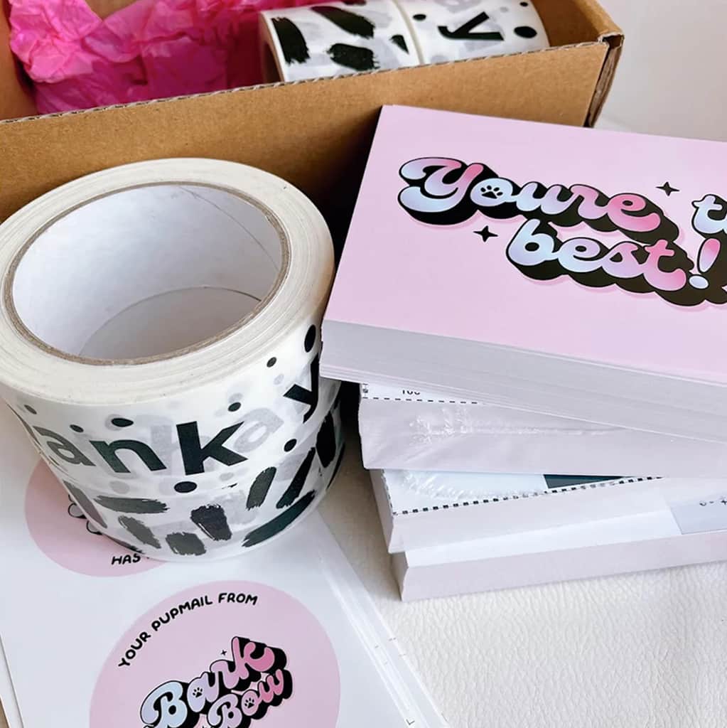 Gratitude sticker selection from dog walking business