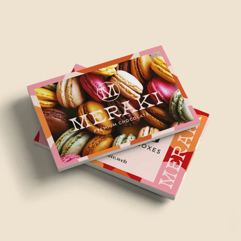 Macaron Meraki postcard with fun colors