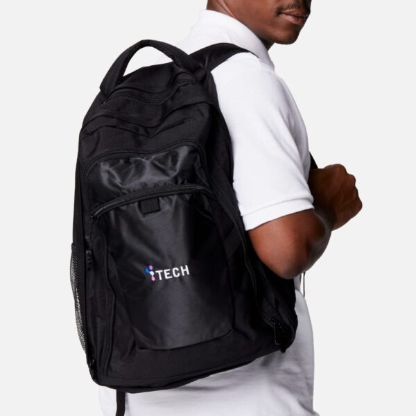 Premium branded backpack with the brand logo
