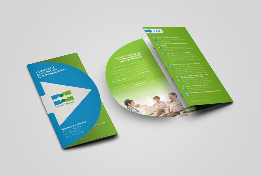 green and blue healthcare brochure, brochure examples