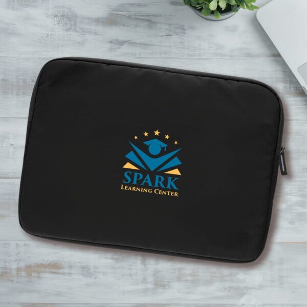 Promotional product laptop sleeve with the brand logo printed at the front
