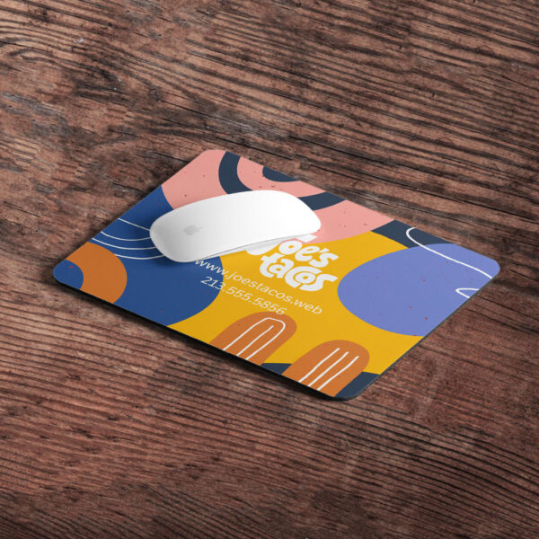 Branded mousepad with the brand logo and patterns