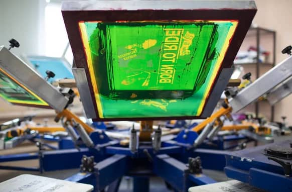 A plastisol printing machine