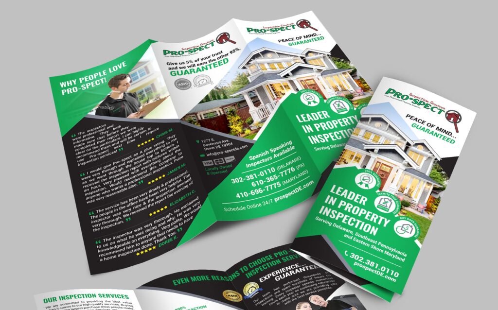 Real estate brochure design example with photography