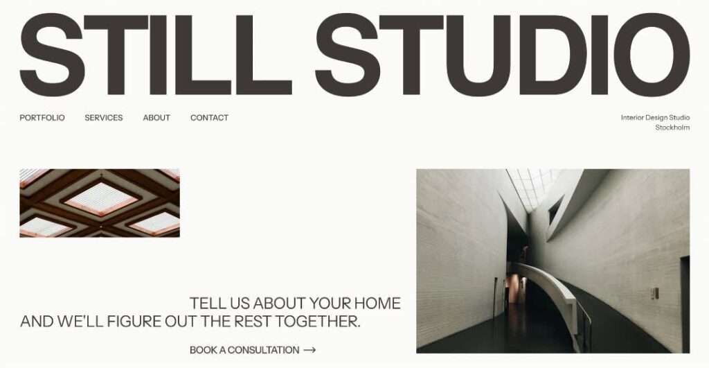 Charcoal on off-white website color contrast design example.
