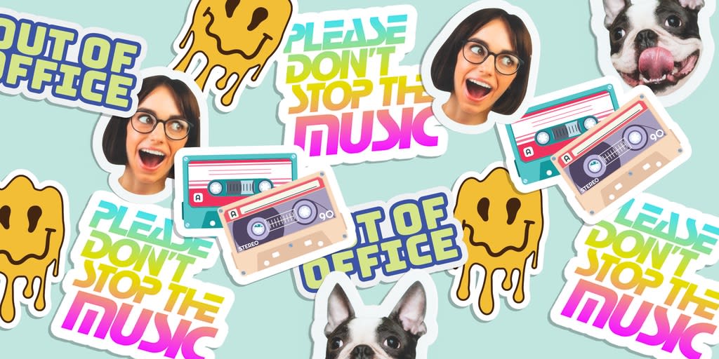 Die-cut sticker singles face stickers as White Elephant gift ideas.
