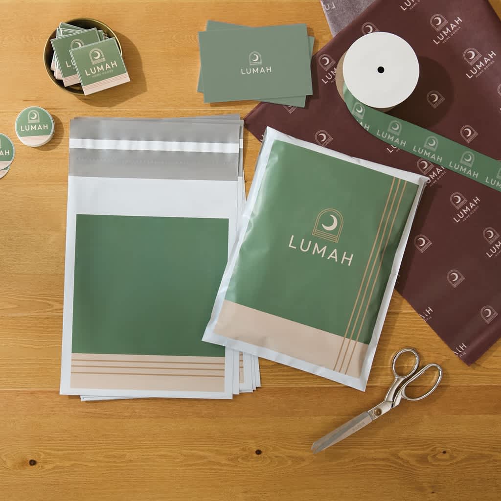 Branded mailer bags with seals.