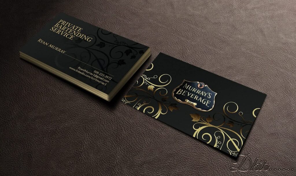 Murray’s Beverage business card design.