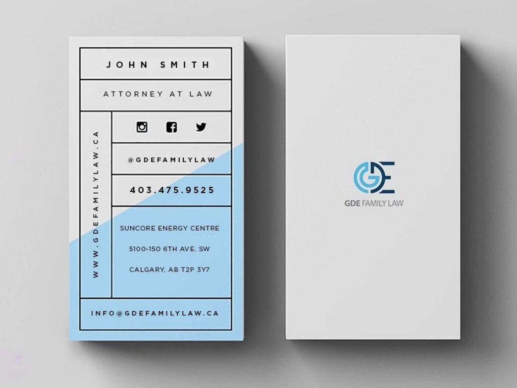 Clean and structured business card design.