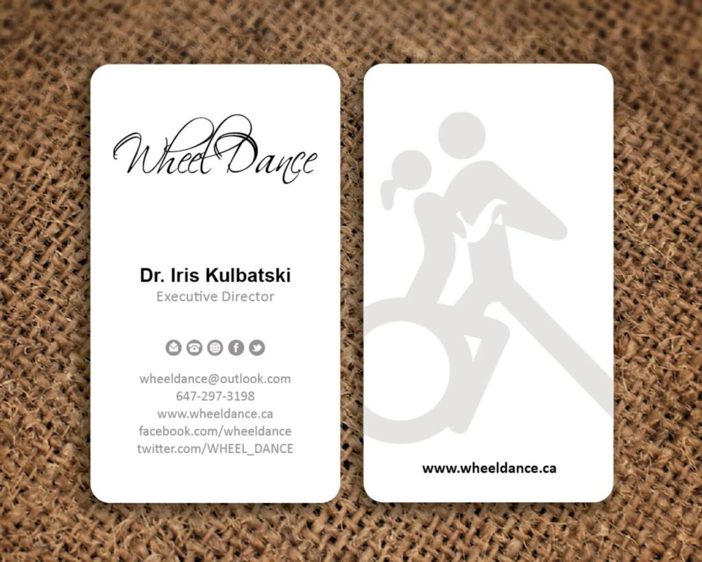 Wheel Dance business card design.