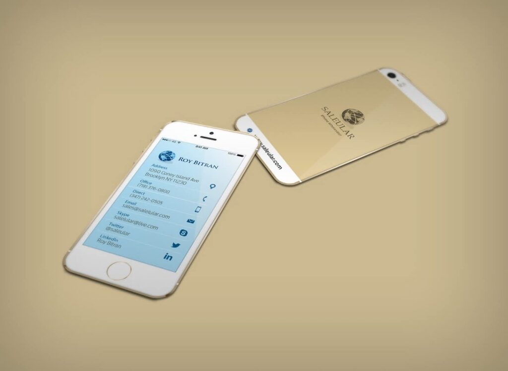Saleular business card design.