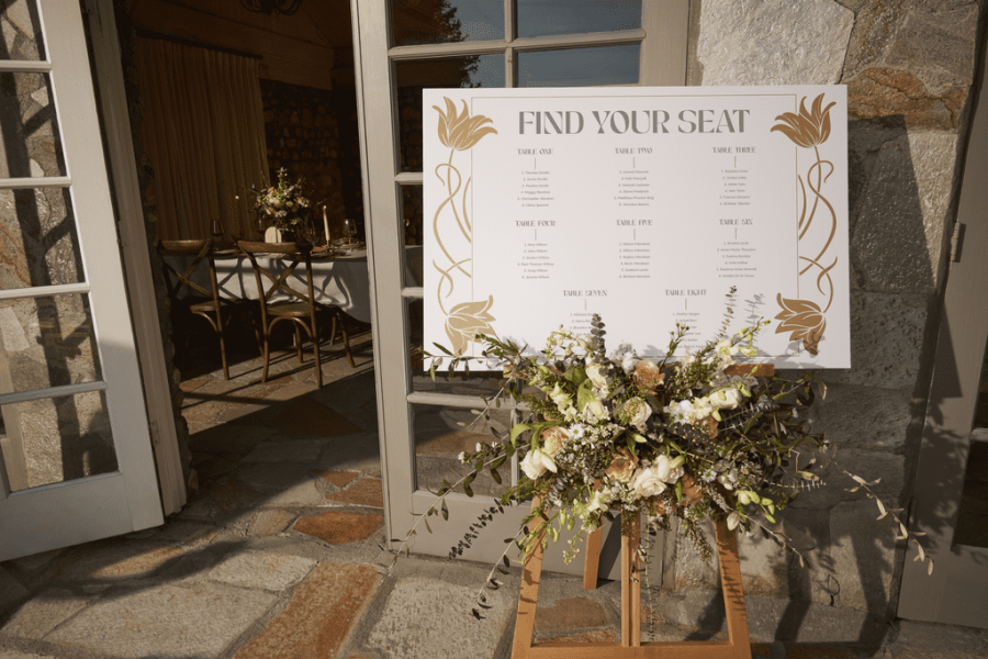 Wedding seating chart ideas
