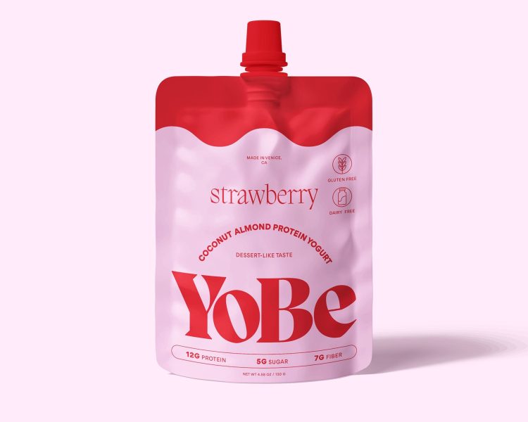 Strawberry yogurt packaging Fruity Hues packaging design trend 2025