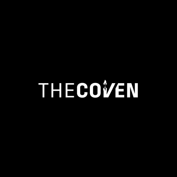 The Coven logo using logo design trends subtle icons