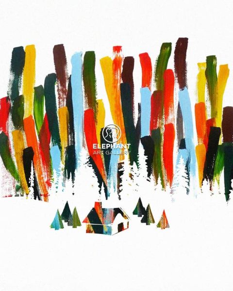 Design using thick, paint lines with a hand-drawn feel for graphic design trend