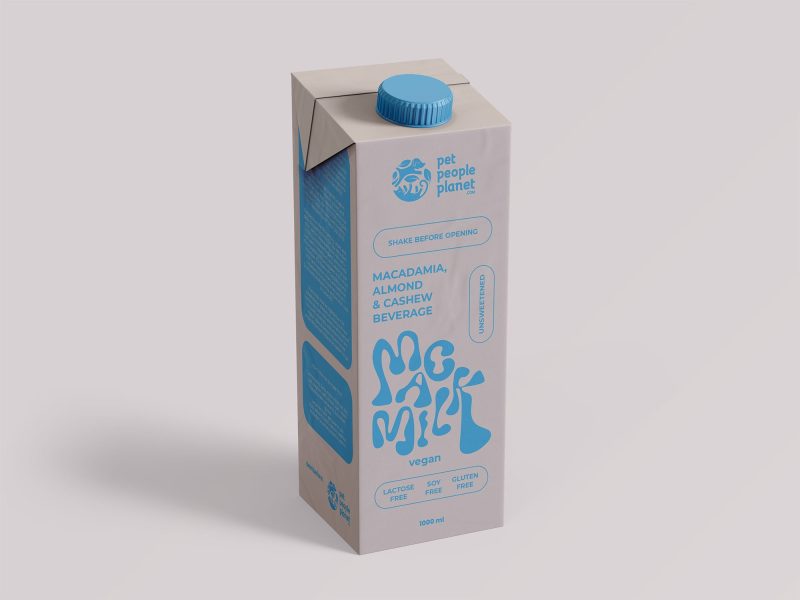 Vegan milk carton packaging design Two-Tone Riverbed color trends 2025