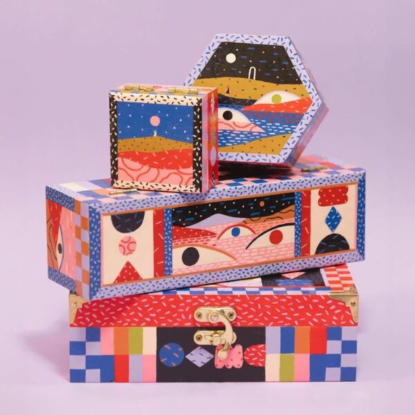 The Hyper-Individualism graphic design trend 2026 illustration on packaging