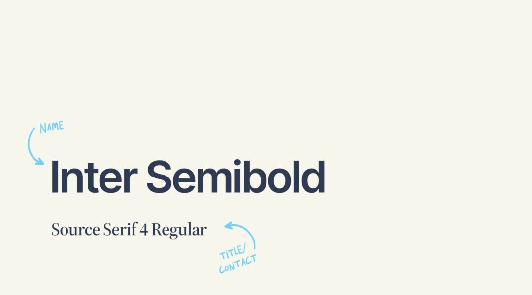 Fonts for business cards