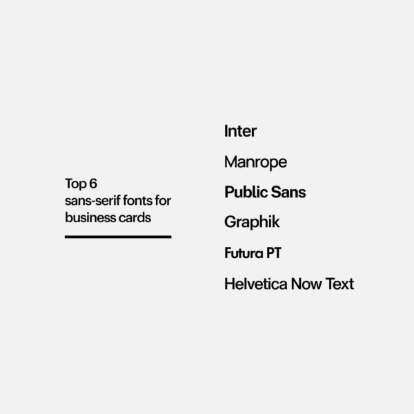 Fonts for business cards