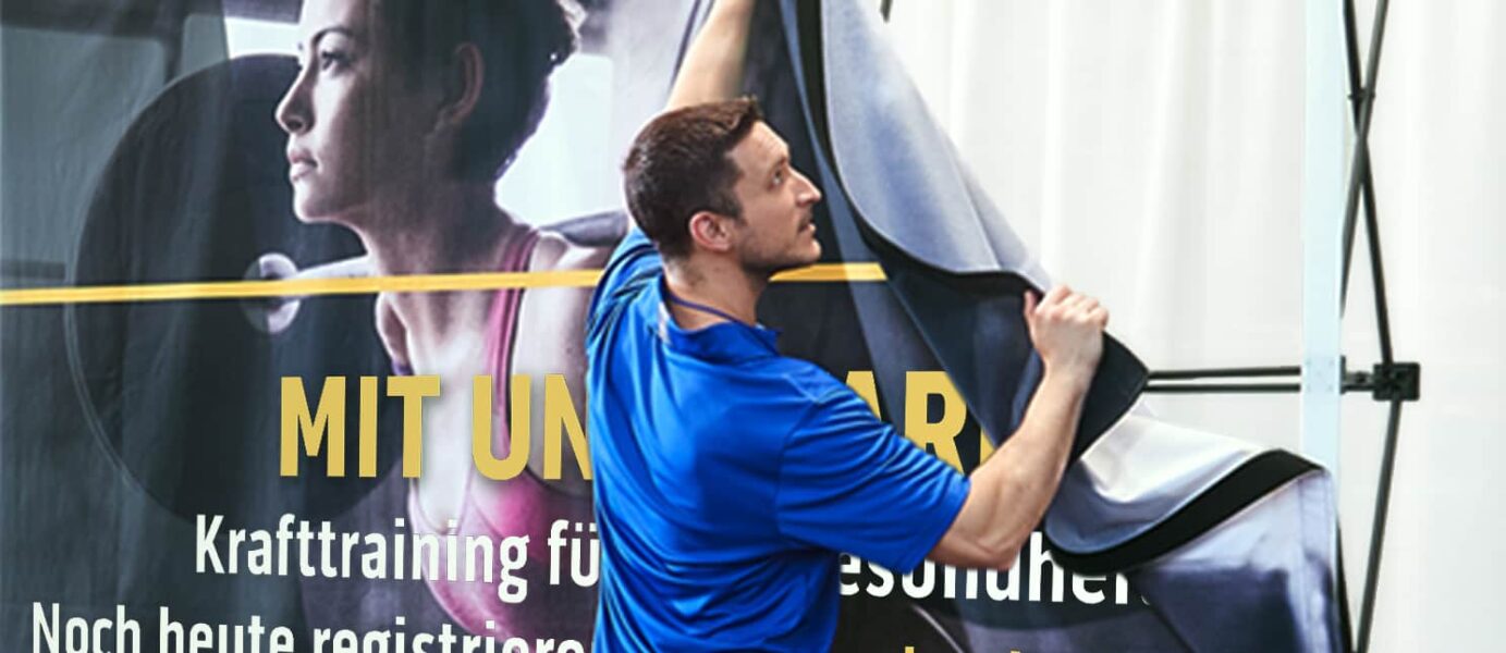 Messewand für Fitnessindustrie