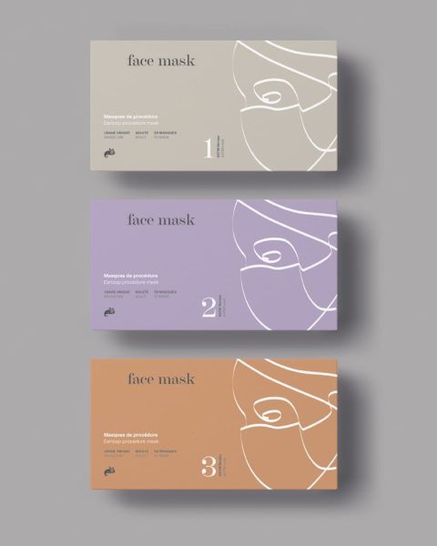 Gesichtsmaskenverpackung mit handgezeichneten Kritzeleien, Simplistic Scribbles and Etches Verpackungsdesign-Trend