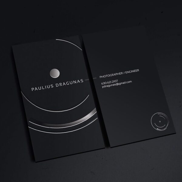Silver foil finish on business card for an iridescent shine