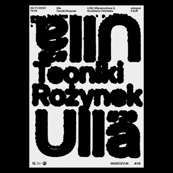 Halftone blur font merging differently sized dots