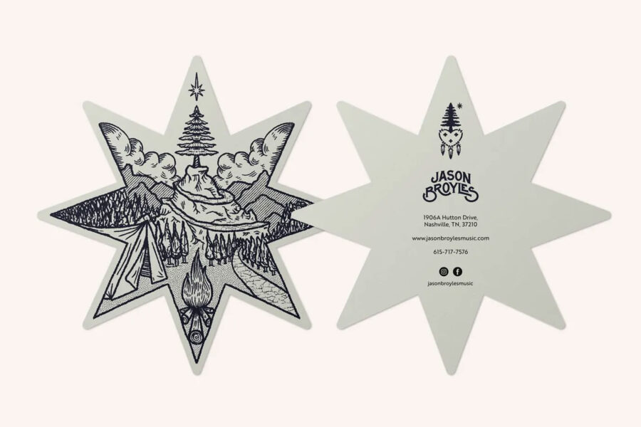 Collectible business card with a star design