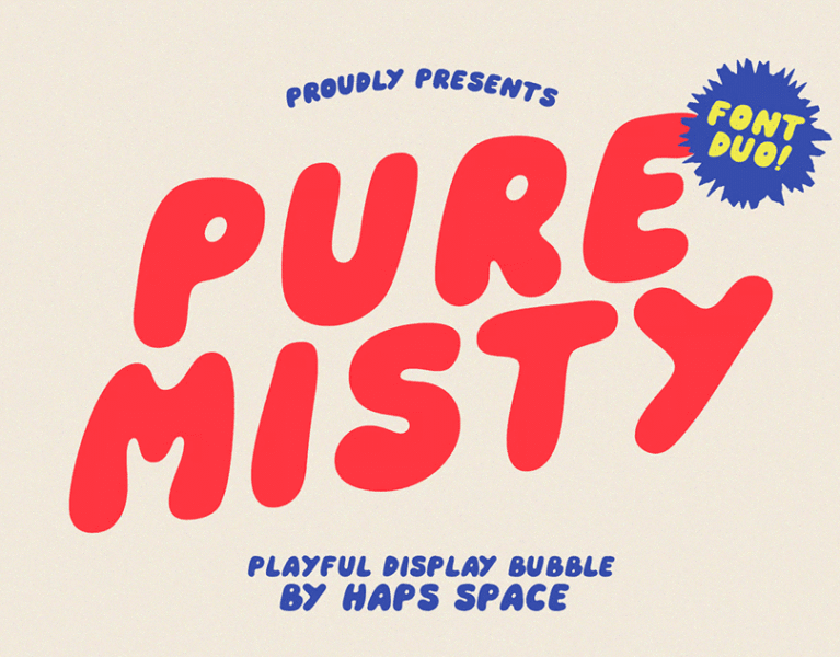 Pure Misty rounded font design