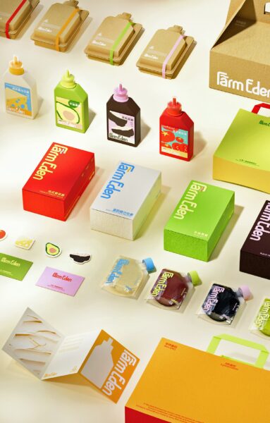 Unusual, brightly colored sauce packaging as an example of the Double Take Packaging packaging trend 2026