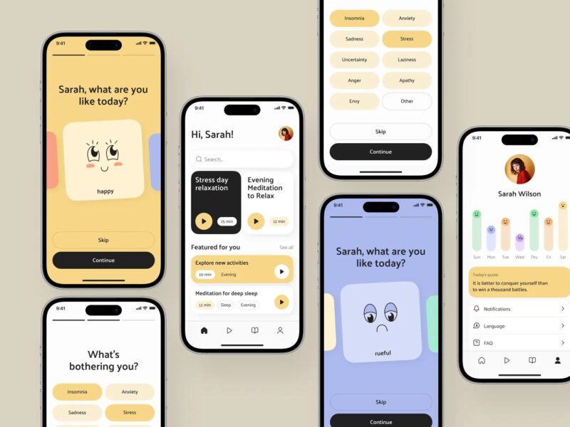 Snug Simple design trend 2026 tracker self-care app design on mobile