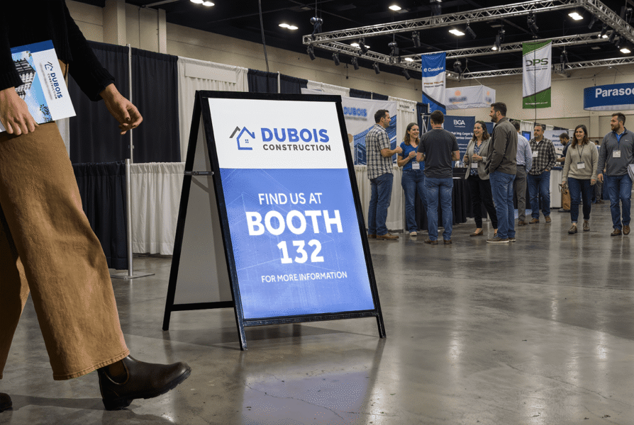 A table displaying Ananya-branded promotional items, including a tote bag, water bottles, lip balm tubes, pens and coasters.