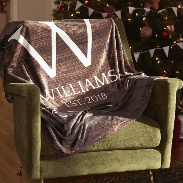 Plaid personnalis&eacute; &ndash; cadeaux de No&euml;l personnalis&eacute;s