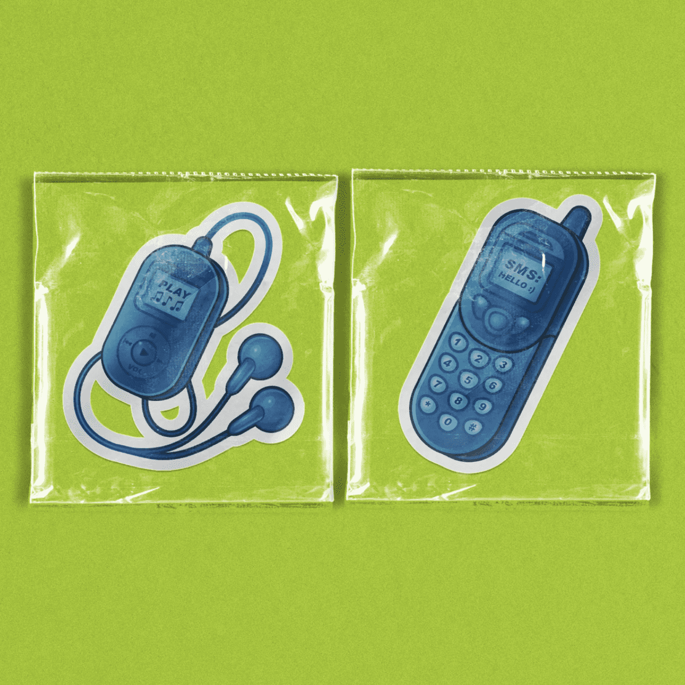 Tendance de design graphique Retour du Frutiger Aero sur un sticker.